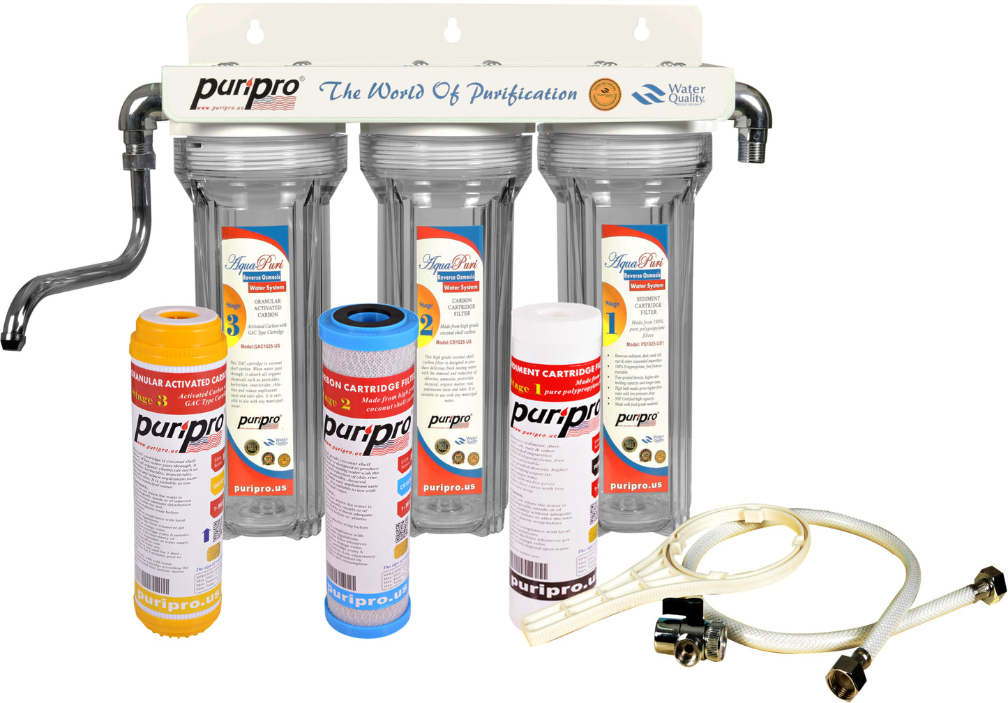 3 Stage RO Water Filter Replacement Set - Sediment + GAC + CTO Post Carbon, 3 filters in a Set 3 Stage RO Water Filter Replacement Set - Sediment + GAC + CTO Post Carbon, 3 filters in a Set